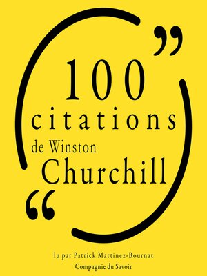 cover image of 100 citations de Winston Churchill